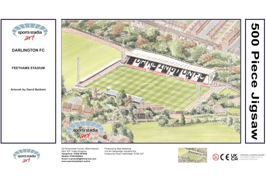 Feethams Stadium Fine Art Jigsaw Puzzle - Darlington FC